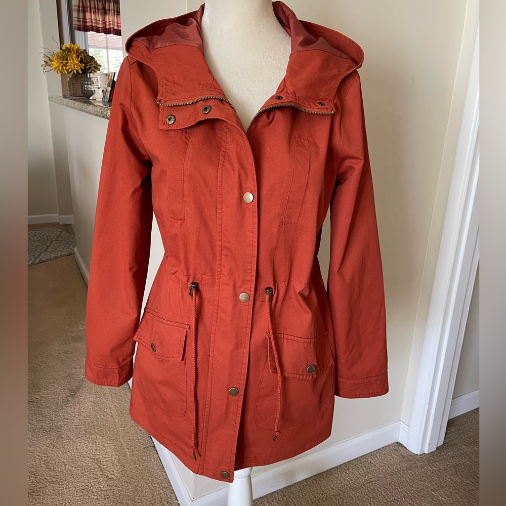 Forever 21 Drawstring Waist Hooded Coat.